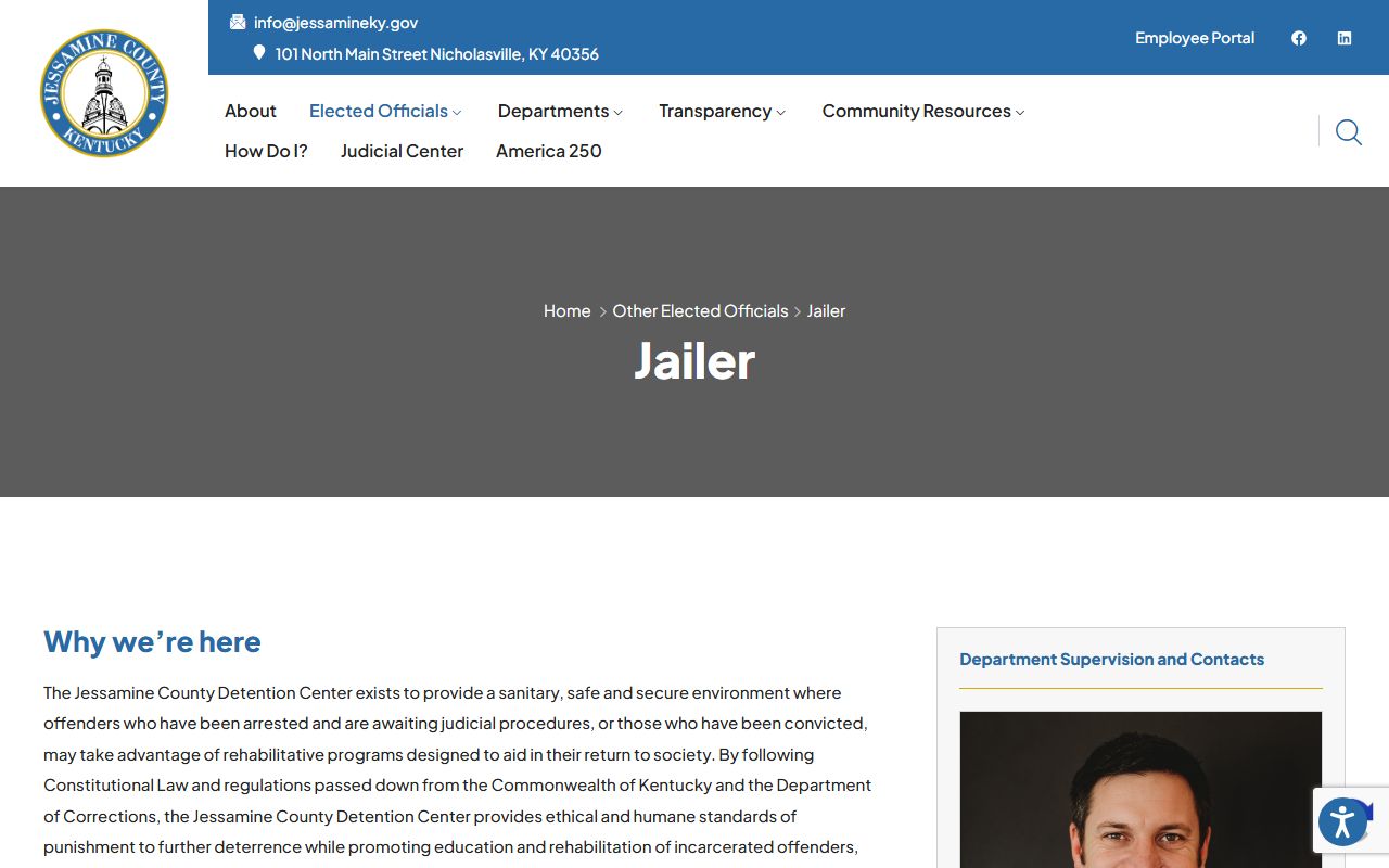 Jessamine County jail mugshots open records jailer page