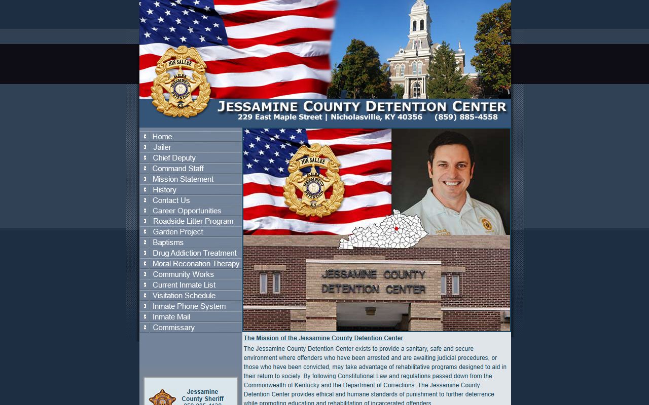 Jessamine County Detention Center inmate roster home page