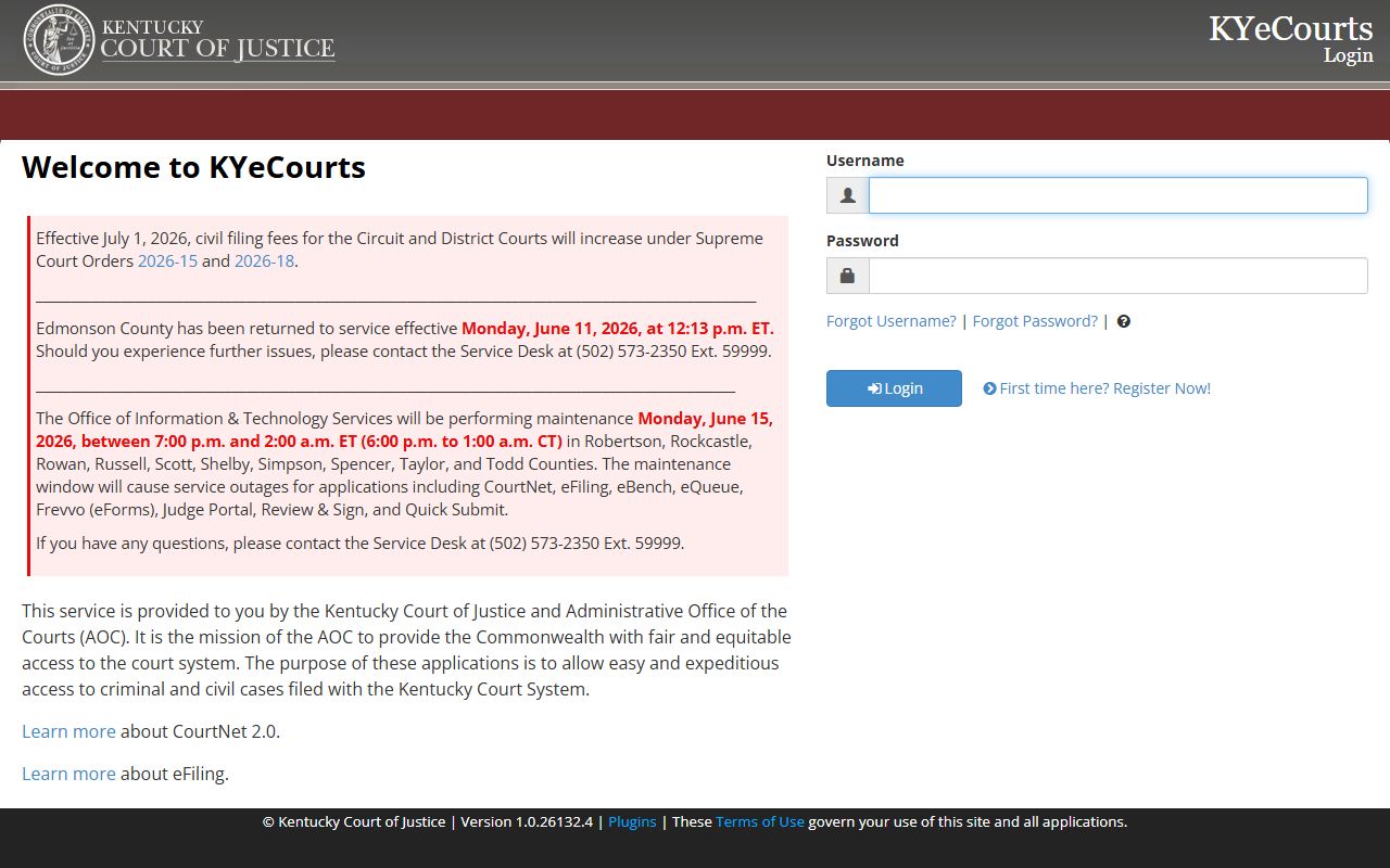 Jessamine County court records after arrest KYeCourts login